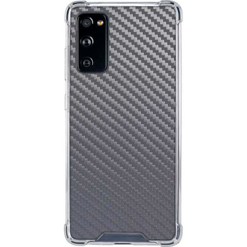 Silver Carbon Fiber Specialty Texture Material Galaxy S20 FE Clear Case